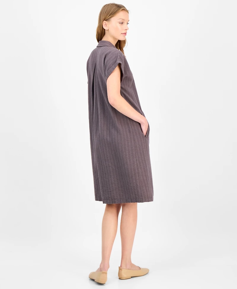 Eileen Fisher Women's Striped Notched-Collar Shirtdress