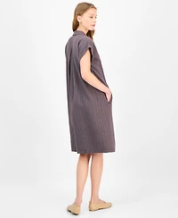 Eileen Fisher Women's Striped Notched-Collar Shirtdress
