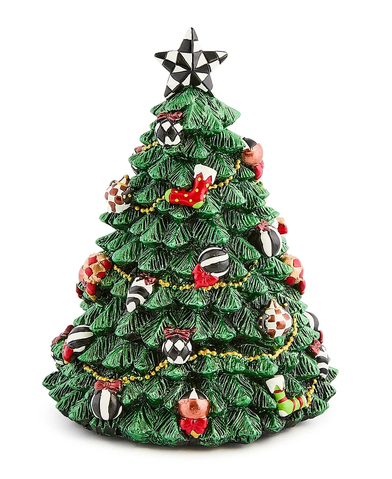 MacKenzie-Childs Courtly Check Christmas Tree Rotating Music Box