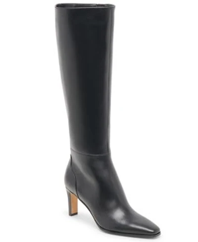 Dolce Vita Womens Emmi Pointed Toe Blade Heel Knee High Tall Dress Boots Regular Wide Calf