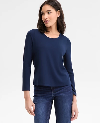 Liverpool Los Angeles Women's Long Sleeve Scoop Neck Top