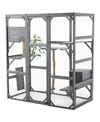 Streamdale Furniture Outdoor Cat House Catio with Condos