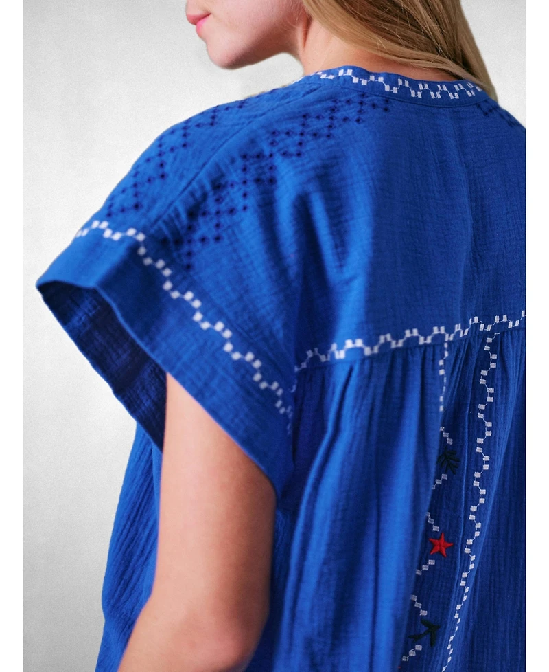 Cape Cove Coves Embroidered Top