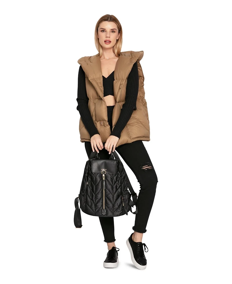 Belle & Bloom Women's Over My Head Hooded Puffer Vest