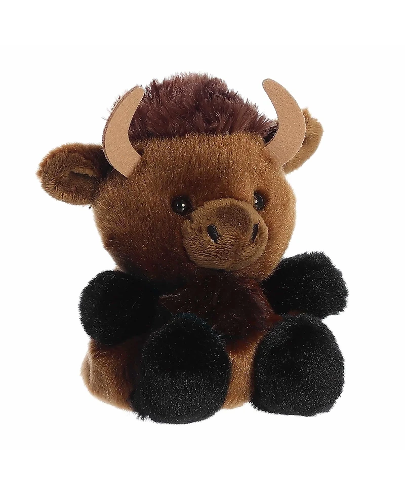 Aurora Mini Billy Bison Palm Pals Adorable Plush Toy Brown 4"