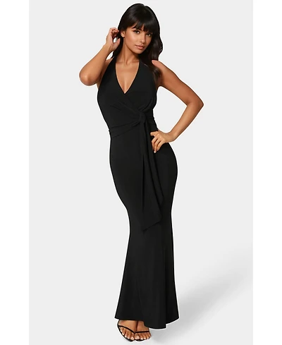 Bebe Women's Surplice Drape Maxi Dress