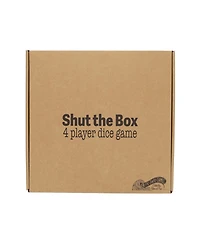 Pacific Shore Games 4 Player Shut the Box Dice Board Game with Black Stained Wood - 12 in