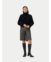 Gobi Cashmere Cropped T-Neck Sweater