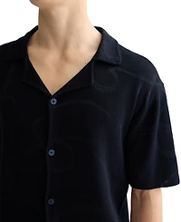 Scotch & Soda Men's Short Sleeve Tonal Jacquard Button-Front Shirt