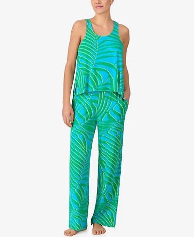 Sanctuary Women's Sleeveless Knit Long Flowy Pajama Set with Pockets