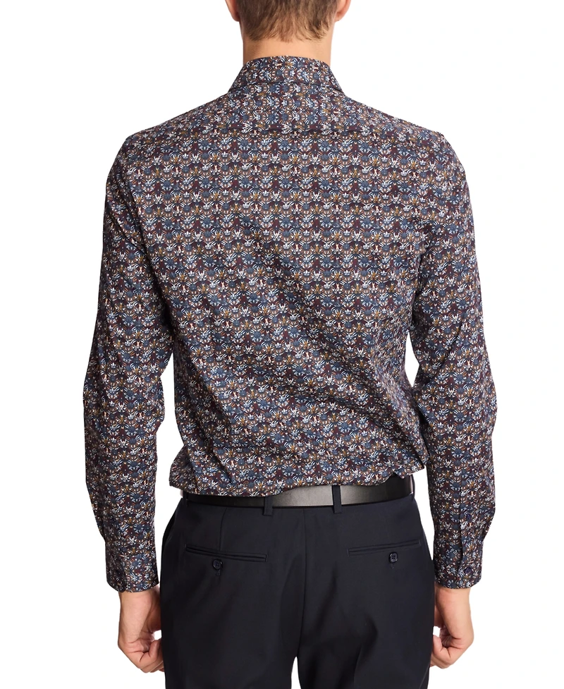 Paisley & Gray Men's Parker Slim Fit Long Sleeve Abstract Print Button-Front Shirt