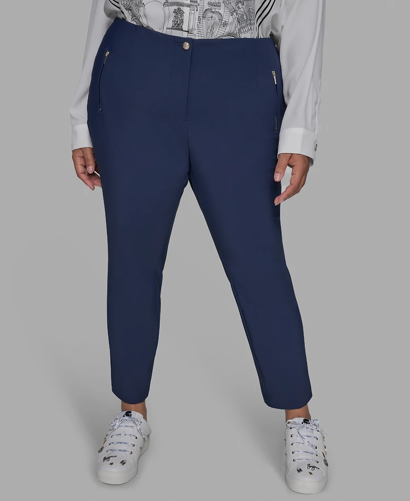 Karl Lagerfeld Paris Plus Zip-Pocket Slim Pants