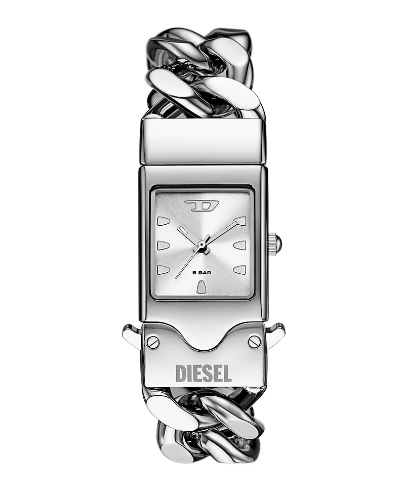 Diesel Men's Closer Quartz Three-Hand Silver Stainless Steel Watch, 22mm