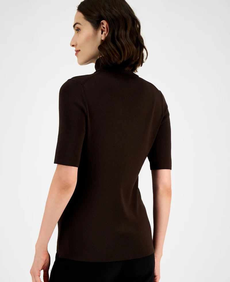 Anne Klein Women's Half-Sleeve Turtleneck Sweater