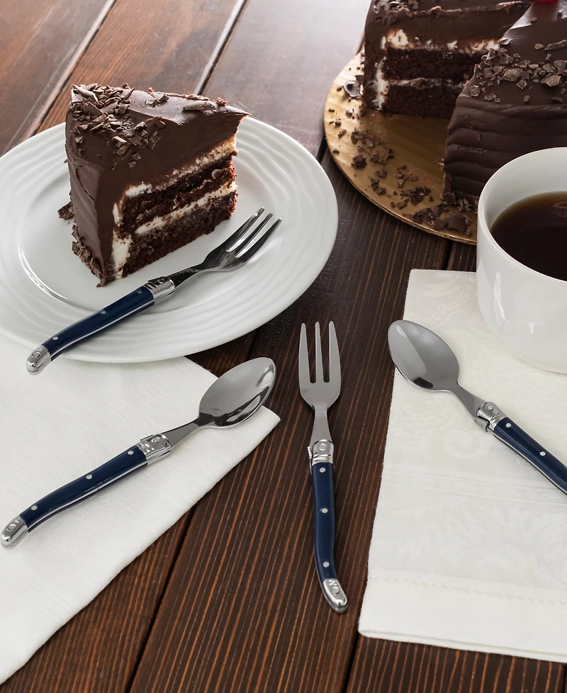 French Home Laguiole Coffee Spoons and Cake Forks, Set of 8