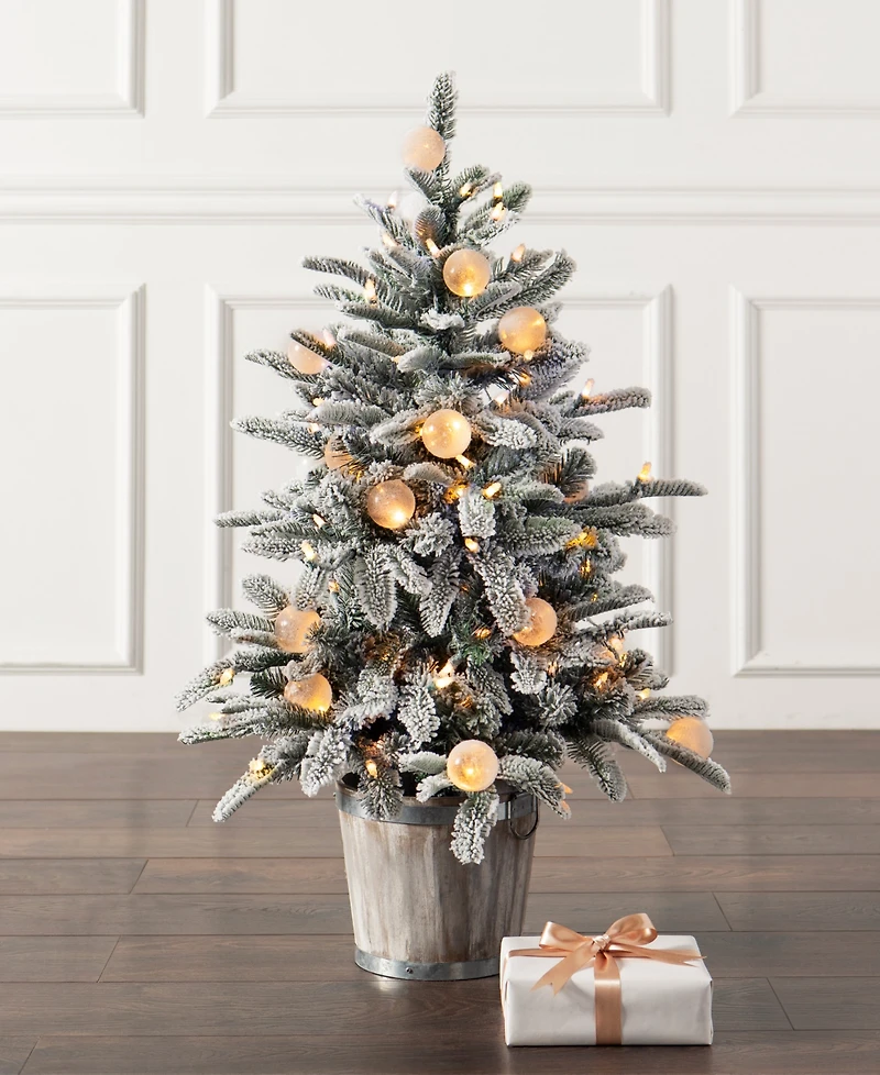 Balsam Hill 4.5 ft Snow Flurry Pre-Lit Potted Tree