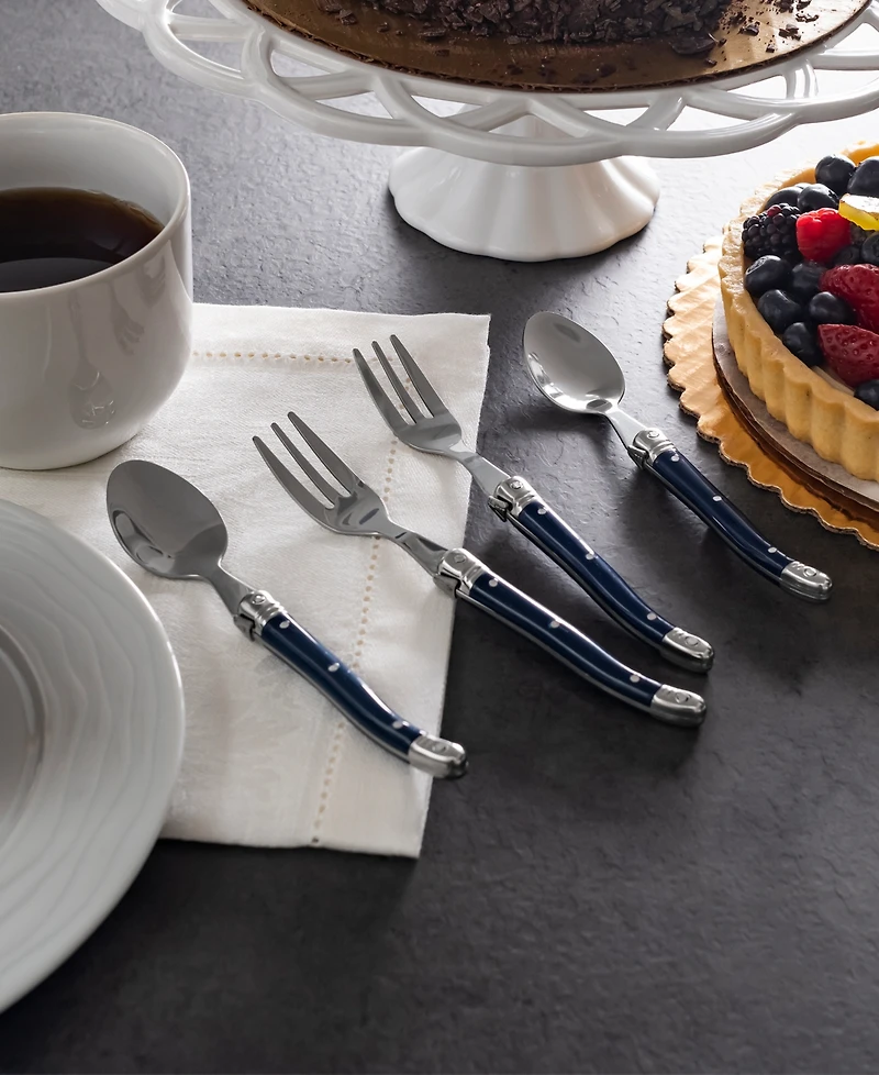 French Home Laguiole Coffee Spoons and Cake Forks, Set of 8