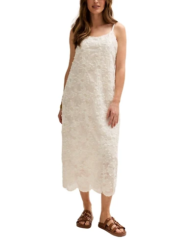 Lily and Lionel London Women's Spaghetti Strap Ribbon Work Midi Dress
