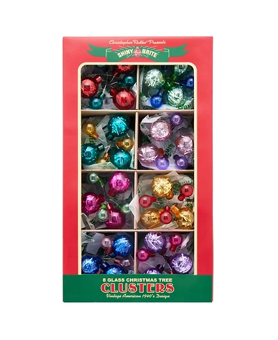 Shiny Brite Vivid Vintage Clusters, Set of 8
