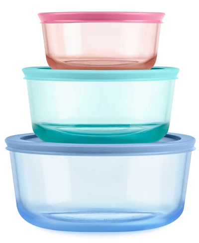 Pyrex Simply Store Tinted 6-Pc. Round Storage Set