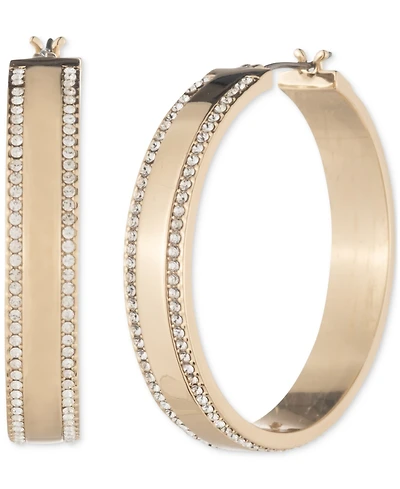 Lauren Ralph Lauren Medium Pave Hoop Earrings, 1.4"