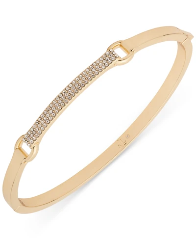 Lauren Ralph Lauren Gold-Tone Crystal Hinge Bangle Bracelet