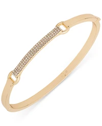 Lauren Ralph Lauren Gold-Tone Crystal Hinge Bangle Bracelet
