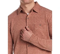 Weatherproof Vintage Men's Long Sleeve Heathered Button-Front Shirt
