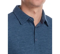 Weatherproof Vintage Men's Short Sleeve Stretch Waffle-Knit Polo Shirt