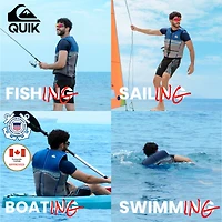 Quiksilver Men's Life Vest, Uscg Approved Pfd, Evoprene Cga Life Jacket