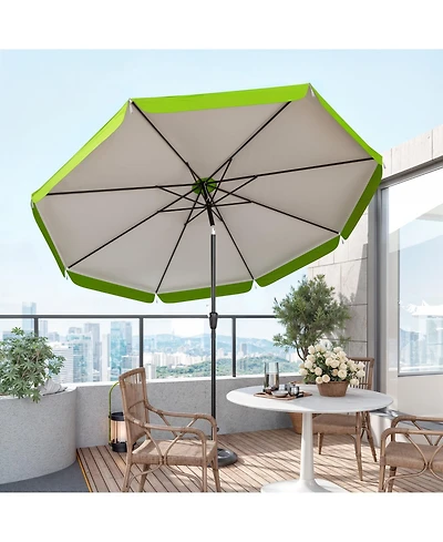 10 ft tassel umbrella, outdoor umbrella with tilt and crank for garden, deck, backyard, pool and beach, green
