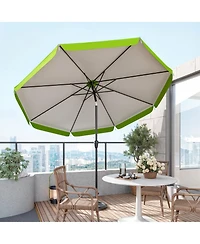10 ft tassel umbrella, outdoor umbrella with tilt and crank for garden, deck, backyard, pool and beach, green