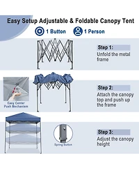 Gymax Patio 6.6 x 6.6ft Outdoor Pop-up Canopy Tent Upf 50+ Portable Sun Shelter