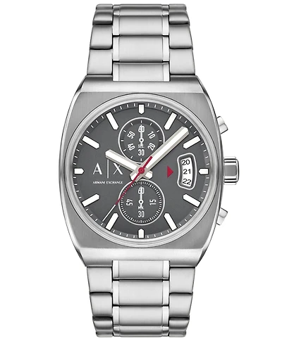 A|X Armani Exchange Men's Quartz Chronograph Silver Stainless Steel Watch, 40mm
