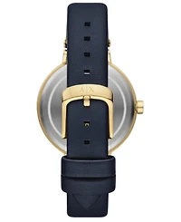 A|X Armani Exchange Women's Quartz Two-Hand Blue Leather Watch, 36mm