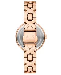 A|X Armani Exchange Women's Quartz Two-Hand Rose Gold Stainless Steel Watch, 32mm
