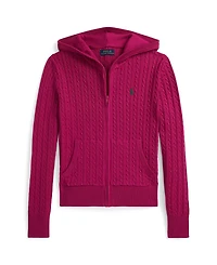 Polo Ralph Lauren Big Girls Mini-Cable Full-Zip Hoodie