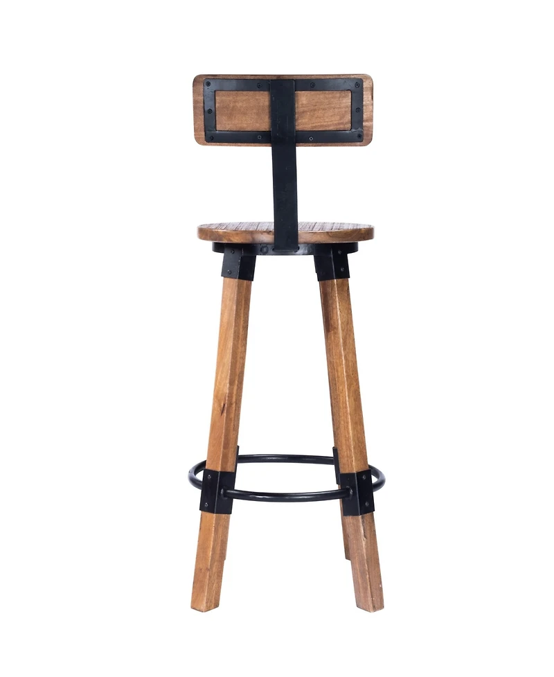 Solid Wood and Iron Bar Chair for Kitchen Island and Counter Seating