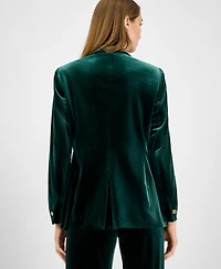 Anne Klein Women's Velvet One-Button Notch-Collar Jacket
