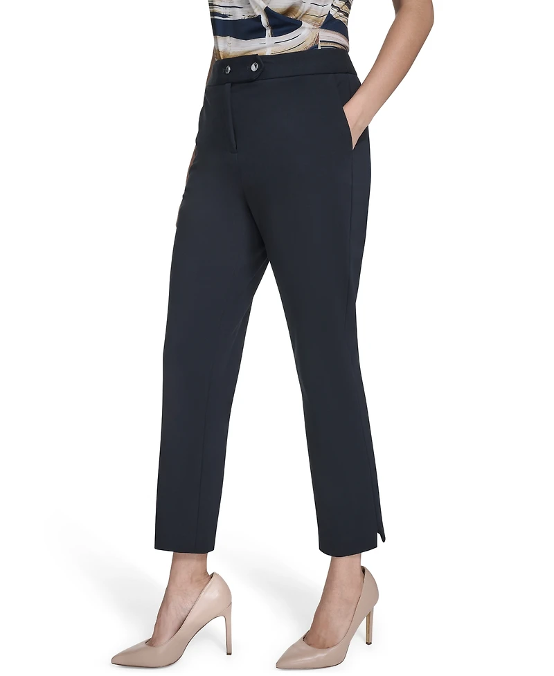 Calvin Klein Women's Straight-Leg Ponte Ankle Pants