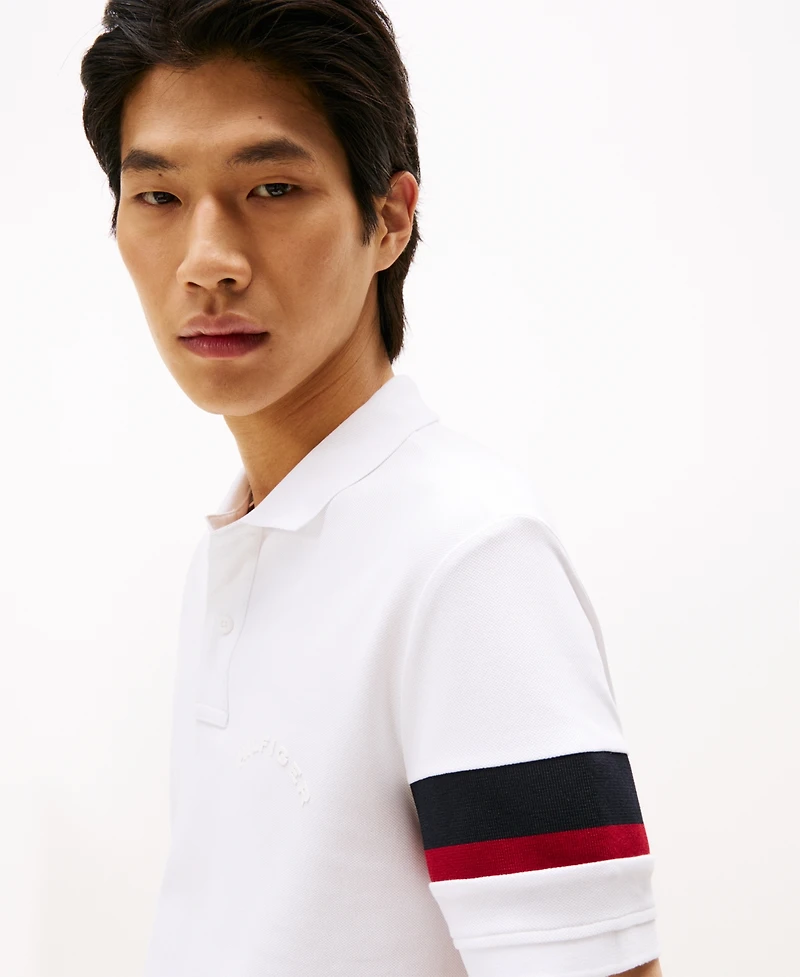 Tommy Hilfiger Men's Regular-Fit Stripe Sleeve Polo Shirt