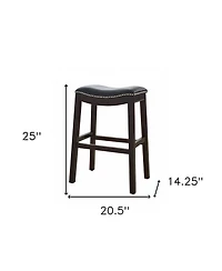Backless Counter Height Bar Stool with Seat and Wood Frame