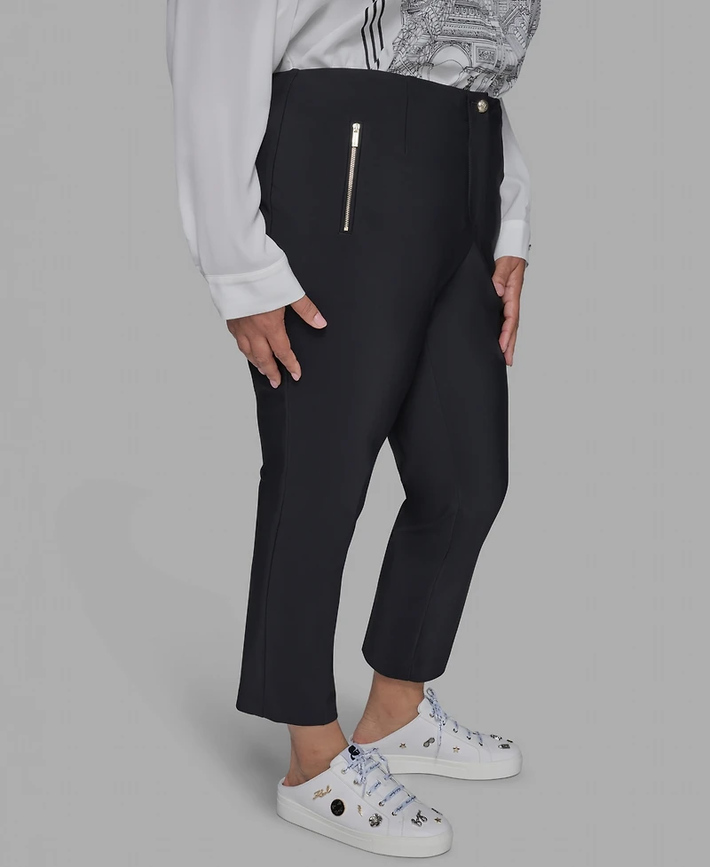 Karl Lagerfeld Paris Plus Zip-Pocket Slim Pants
