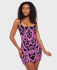B Darlin Juniors' Sequined Mesh Bodycon Dress