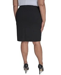 Calvin Klein Plus Soft Crepe Pencil Skirt