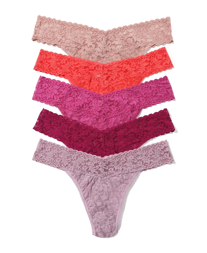 Hanky Panky Women's Signature Lace Original Rise Thong 5pack Panty