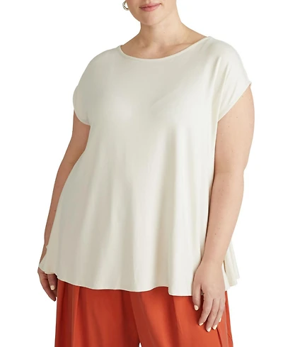 Universal Standard Plus Size Heatwave Divine Jersey Flared Cap Sleeve Tee