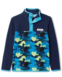 Lands' End Girls Anyweather Fleece Snap Neck Pullover