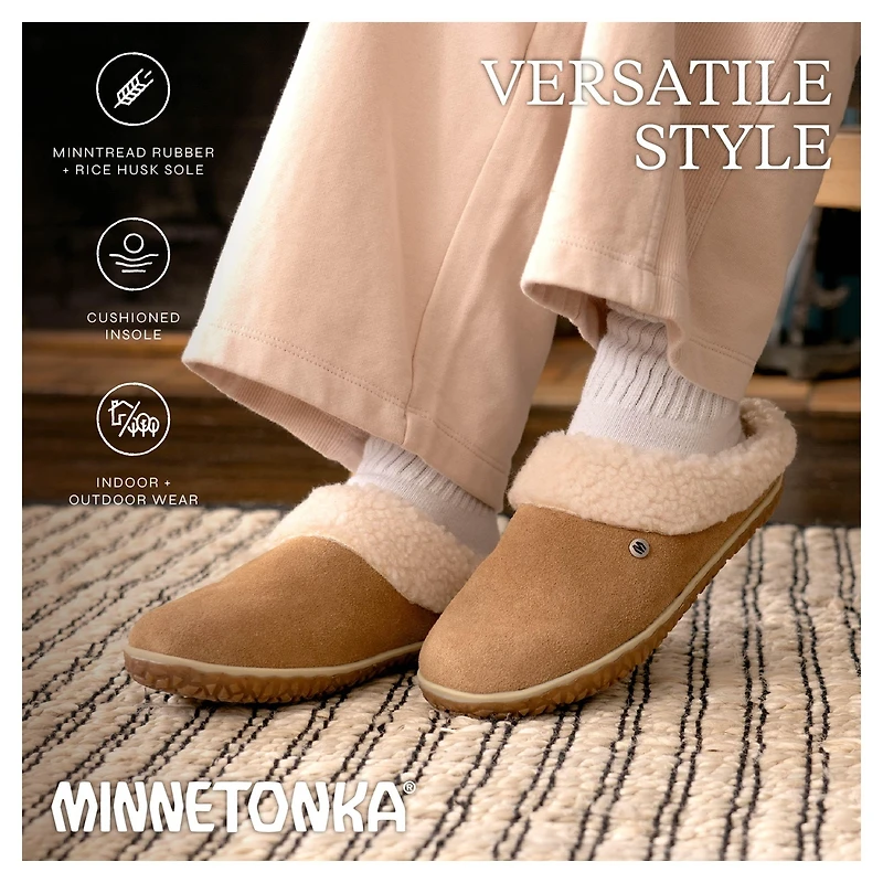 Minnetonka Women's Spruce Suede Berber Lined Slippers