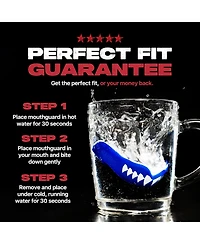 SafeJawz Extro Dual Layer Mouth Guard with Case for Basketball, Lacrosse, Football, Mma, Hockey, Wrestling - Adult 12+ Years Goldie